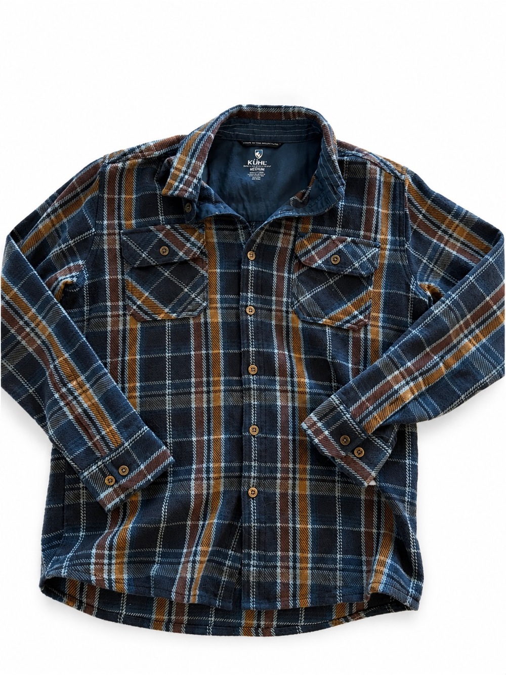 KÜHL Plaid Flannel Shirt Medium Cotton TENCEL Long Sleeve Outdoor Button Down
